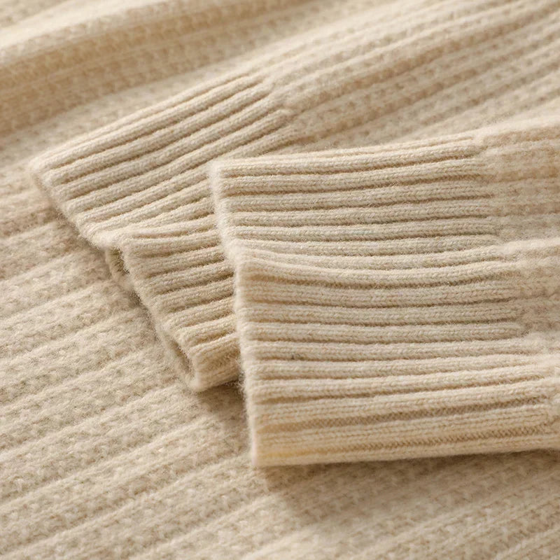 Cashmere Zipper Sweater – Thick Knit & Relaxed Fit